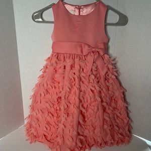 Little Girls coral floral petal dress size 5